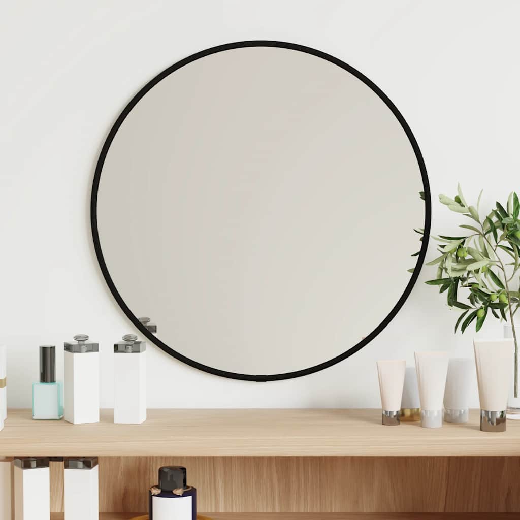 Miroir mural vidaxl rond Ø40 cm noir
