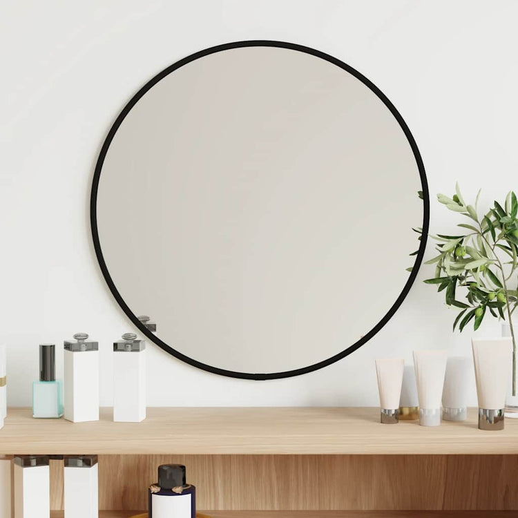 Miroir mural vidaxl rond Ø40 cm noir