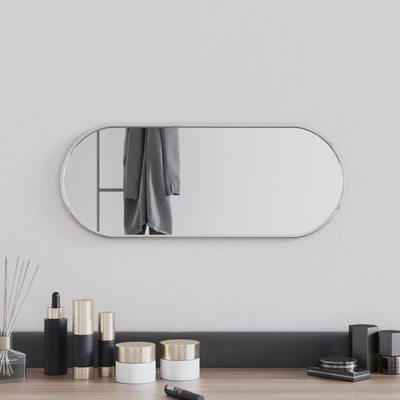 Miroir mural vidaxl 50x20 cm de couleur argentée ovale