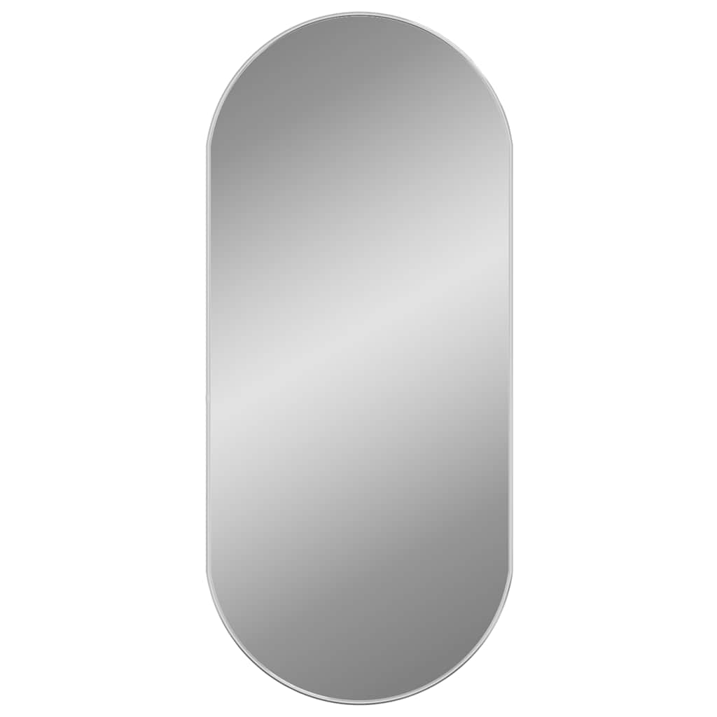 Miroir mural vidaxl 100x45 cm de couleur argentée ovale