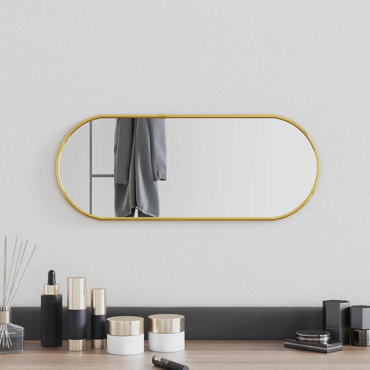 Miroir mural vidaxl 50x20 cm coloré en or ovale
