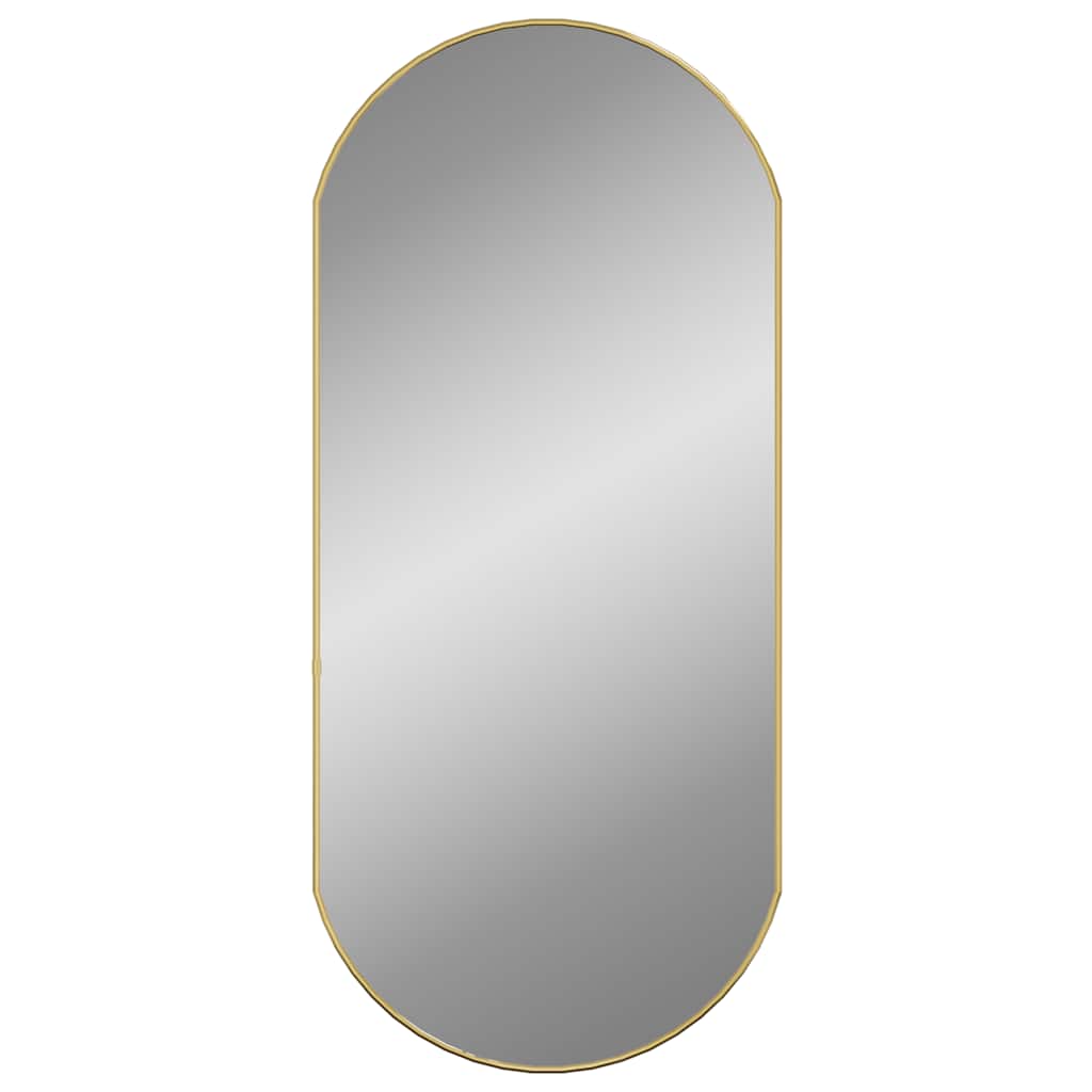 Miroir mural vidaxl 90x40 cm coloré en or ovale