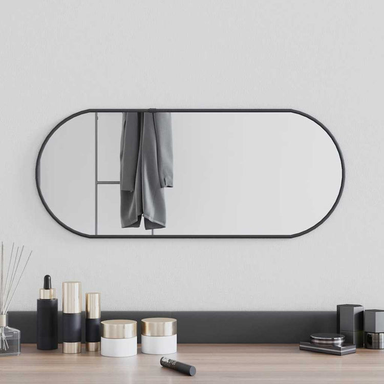 Miroir mural vidaxl 60x25 cm noir ovale