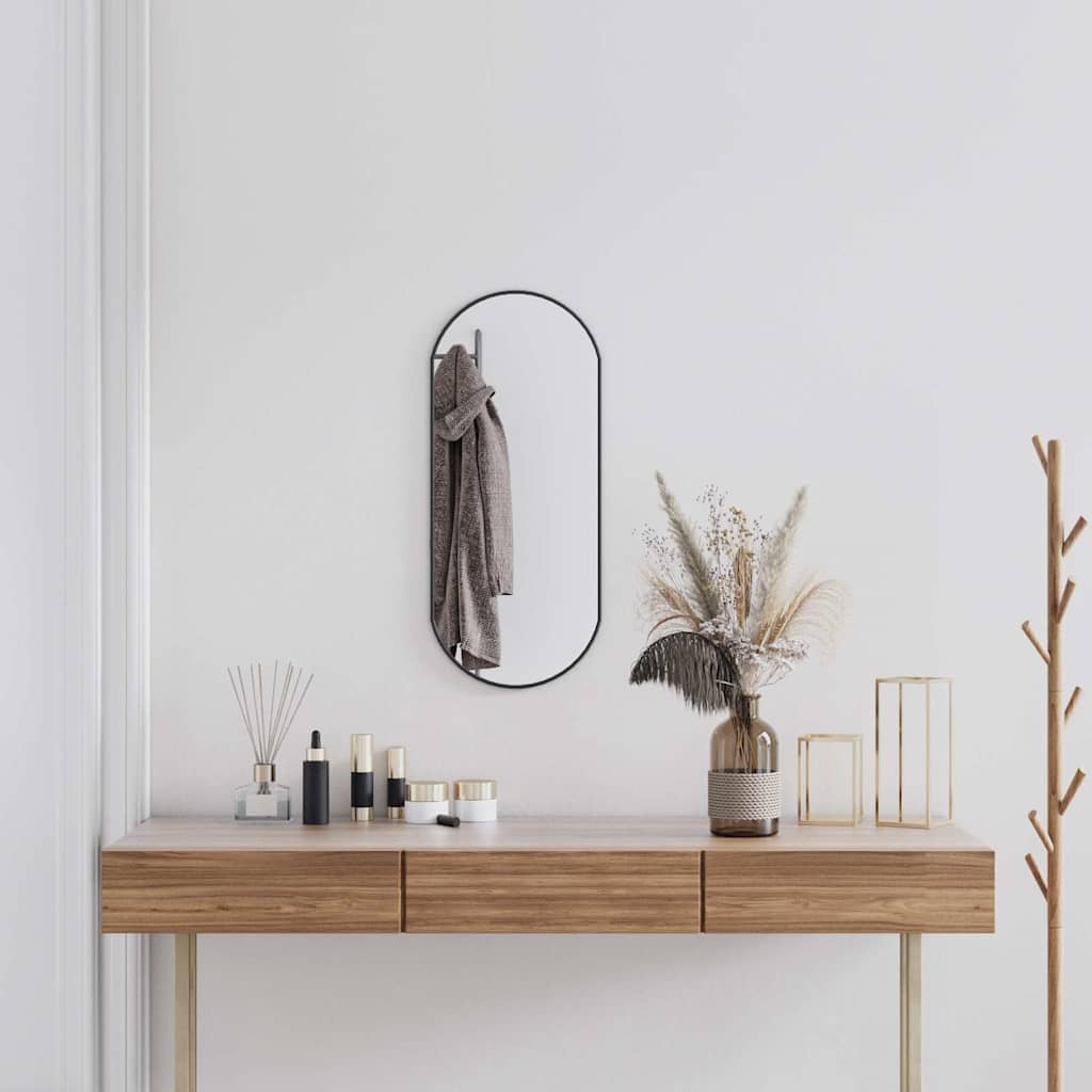 Miroir mural vidaxl 70x30 cm noir ovale