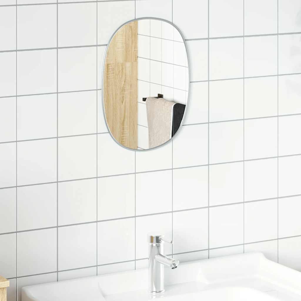 Miroir mural vidaxl 30x25 cm de couleur argentée