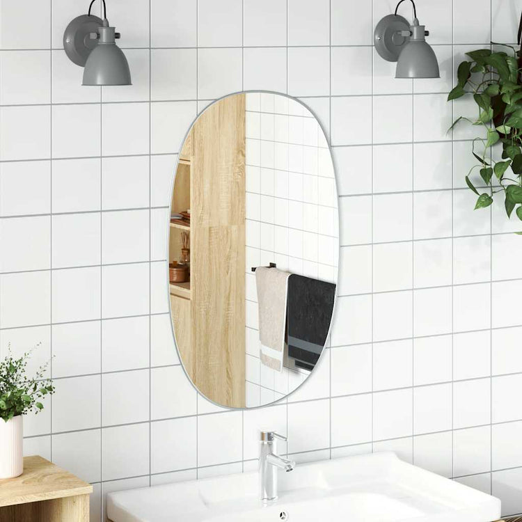Miroir mural vidaxl 80x50 cm en argent coloré