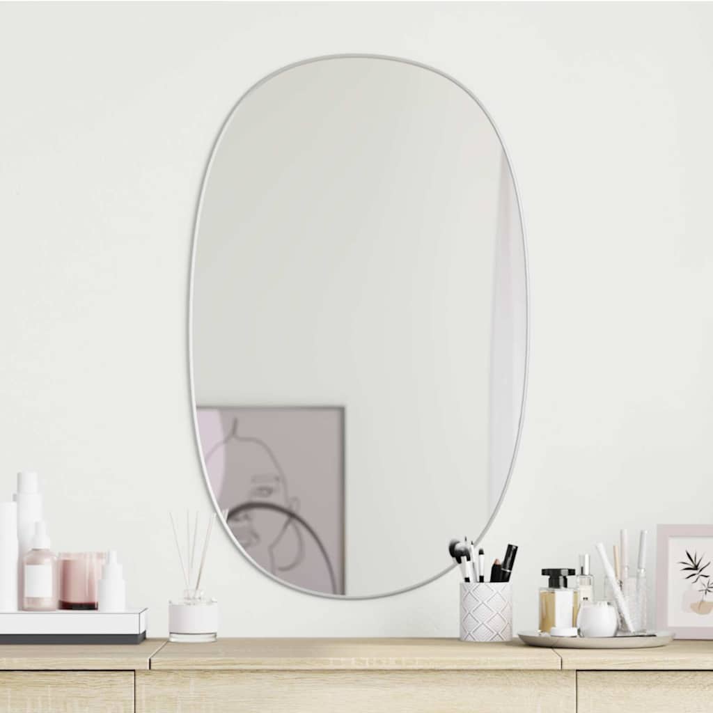 Miroir mural vidaxl 80x50 cm en argent coloré