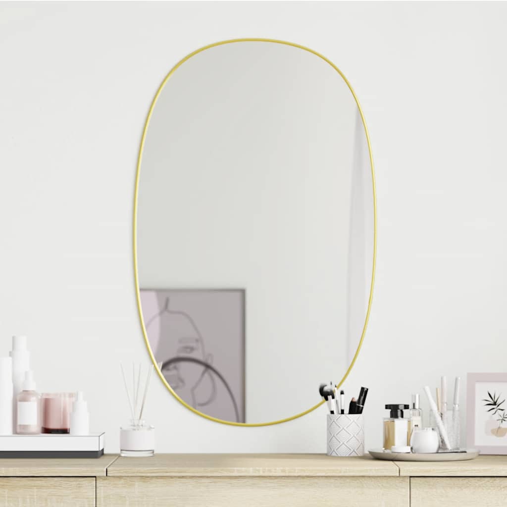 Miroir mural vidaxl 70x45 cm de couleur or
