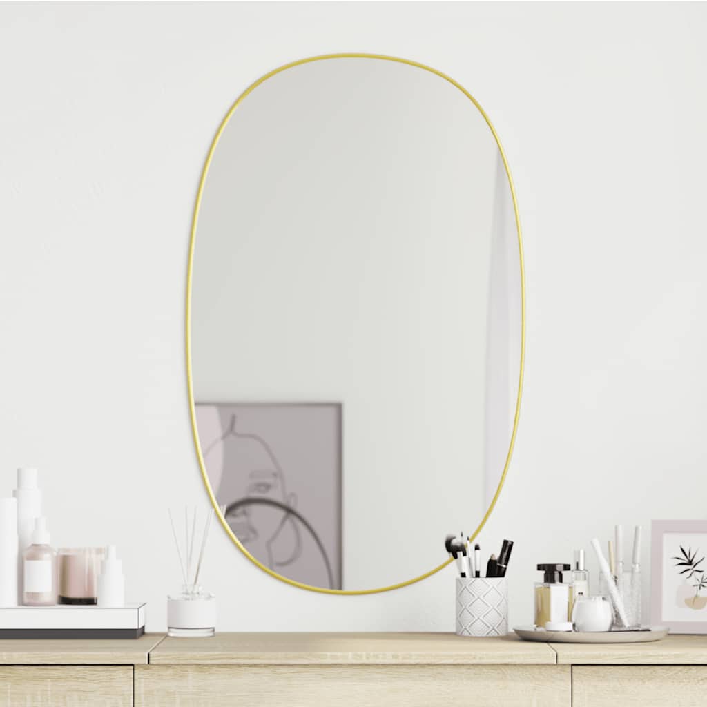 Miroir mural vidaxl 80x50 cm de couleur or