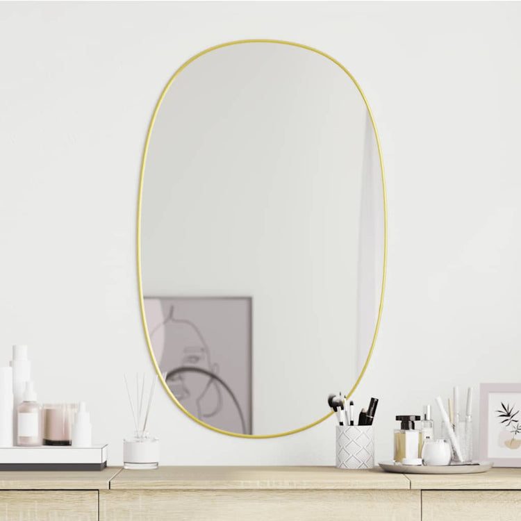 Miroir mural vidaxl 80x50 cm de couleur or