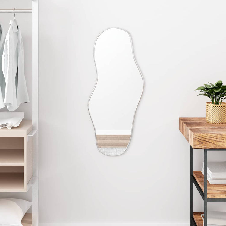 Miroir mural vidaxl 80x35 cm en argent couleur