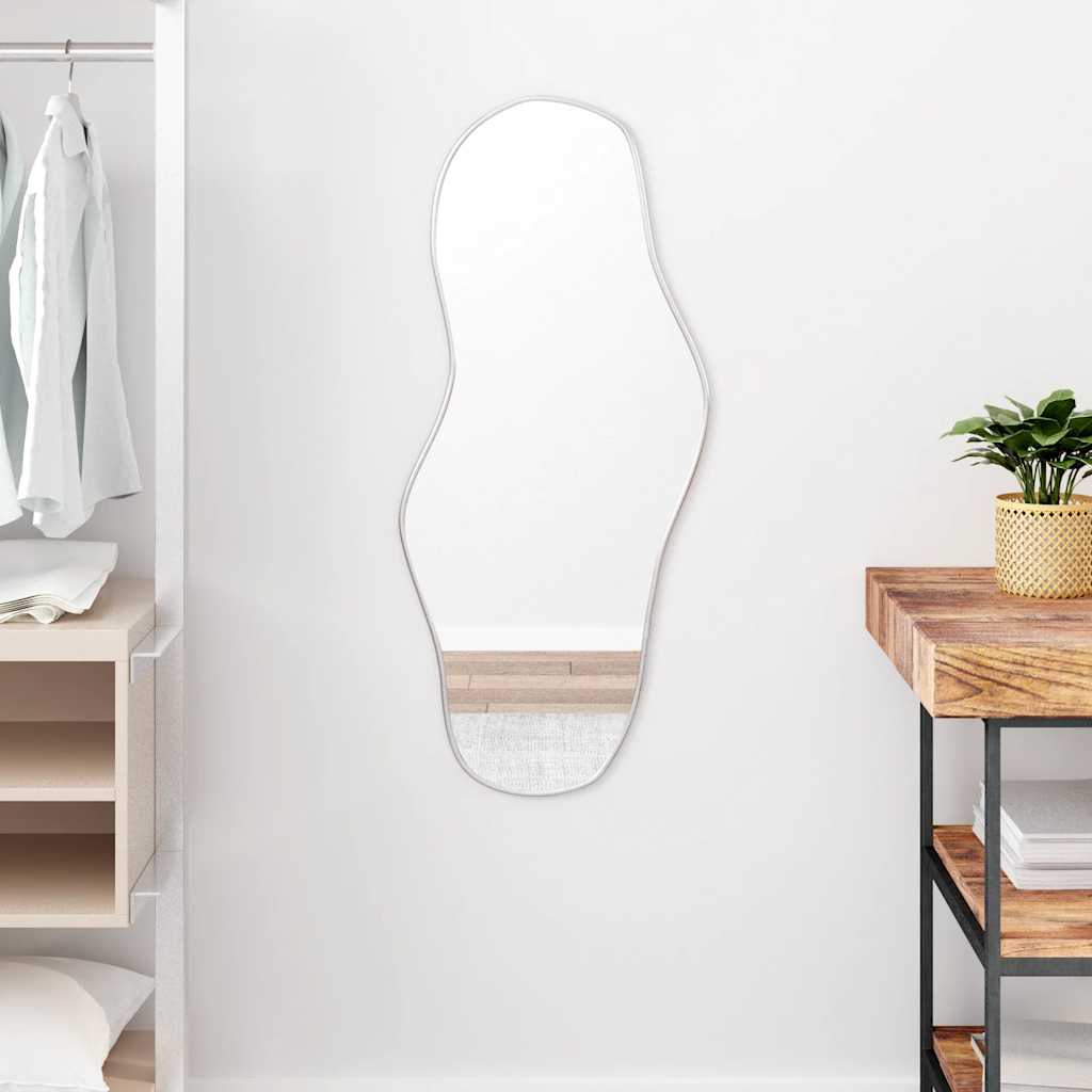 Miroir mural vidaxl 90x40 cm couleur argentée