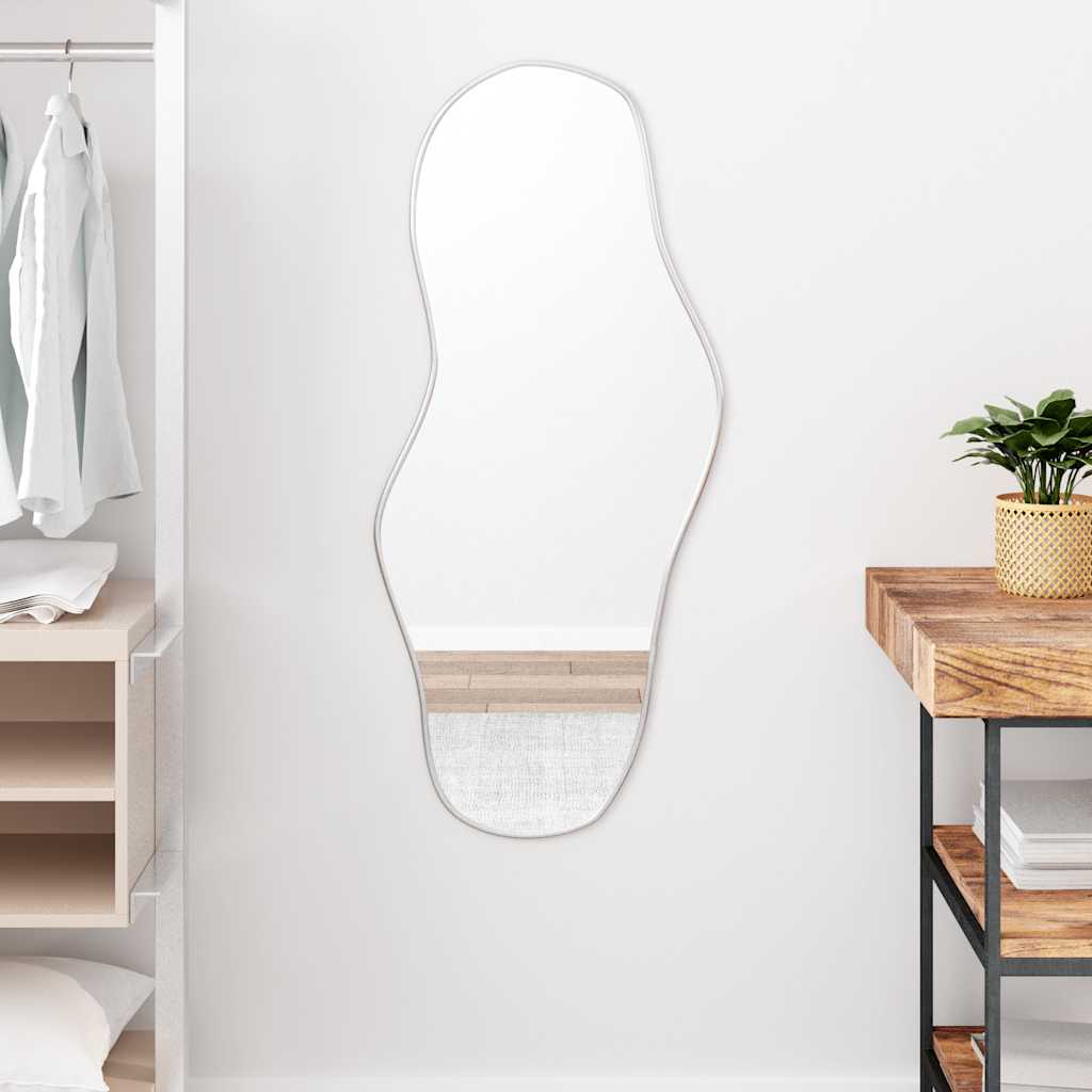 Miroir mural vidaxl 100x45 cm de couleur argentée