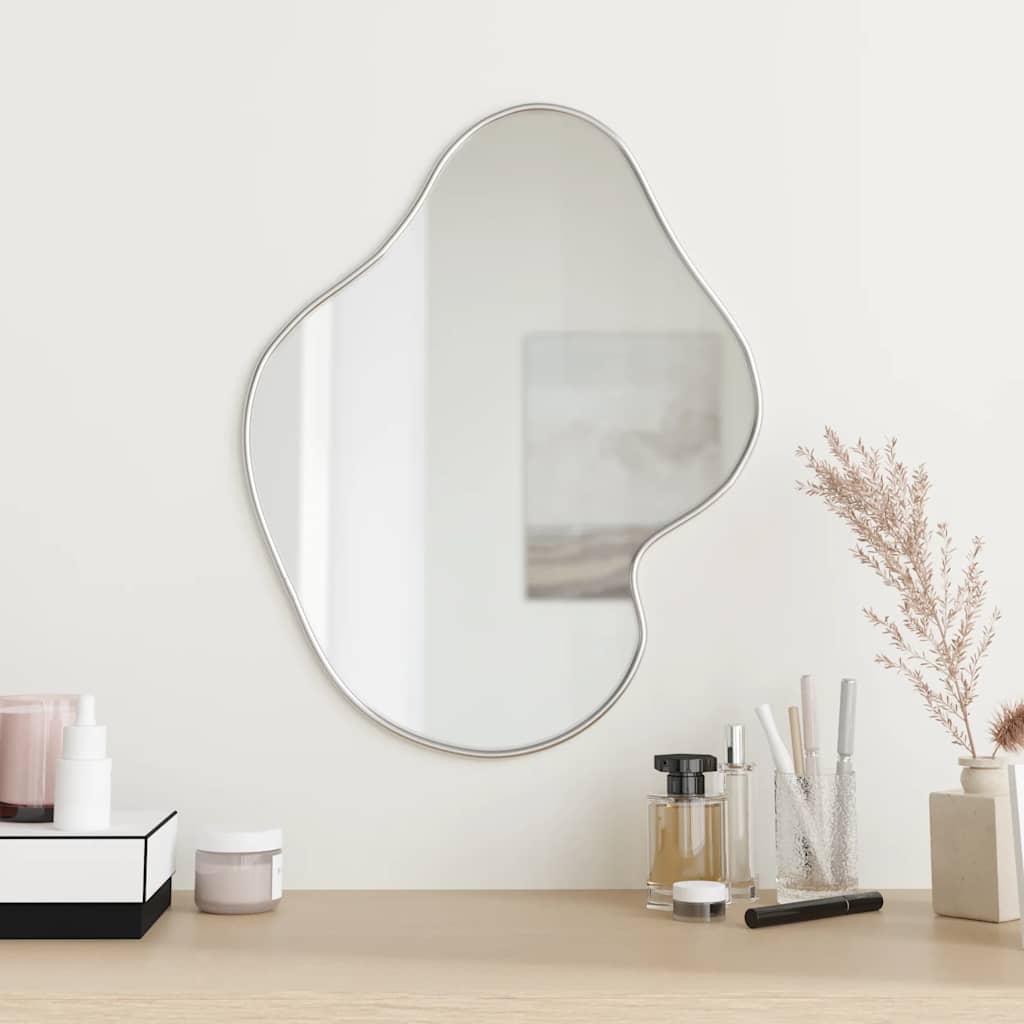 Miroir mural vidaxl 50x40 cm de couleur argentée