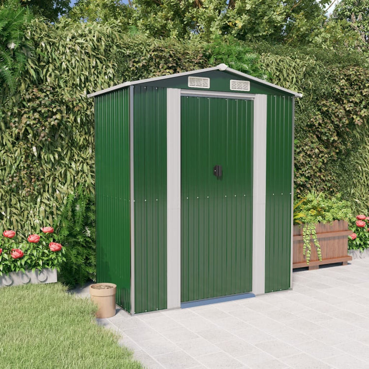 Vidaxl hangar de jardin 192x108x223 cm en acier galvanisé vert