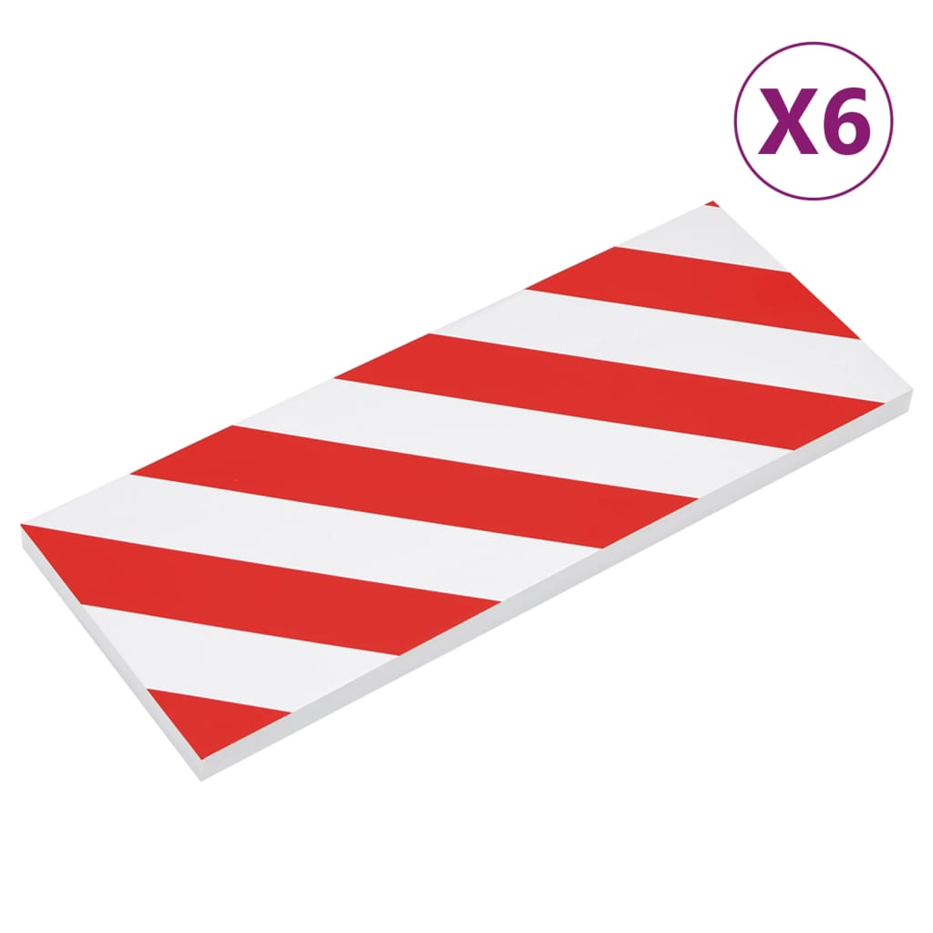 Protégeurs de mur de vidaxl 6 ST 50x20x2 cm mousse EVA rouge et blanc