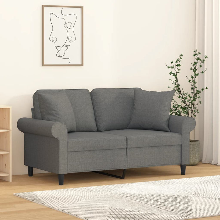 Vidaxl Coussins décoratifs 2 ST 40x40 cm Tissu gris foncé