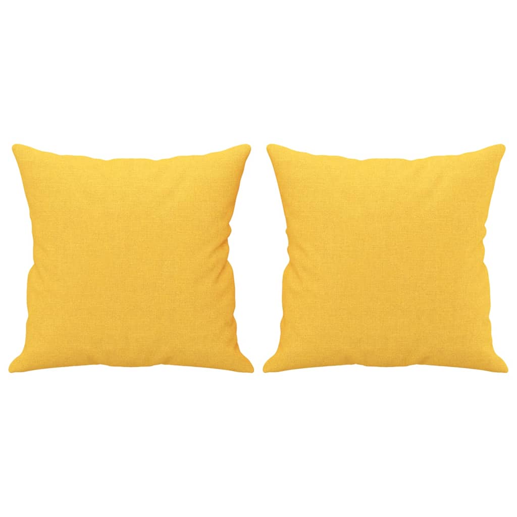 Vidaxl Coussins décoratifs 2 ST 40x40 cm Tissu jaune clair