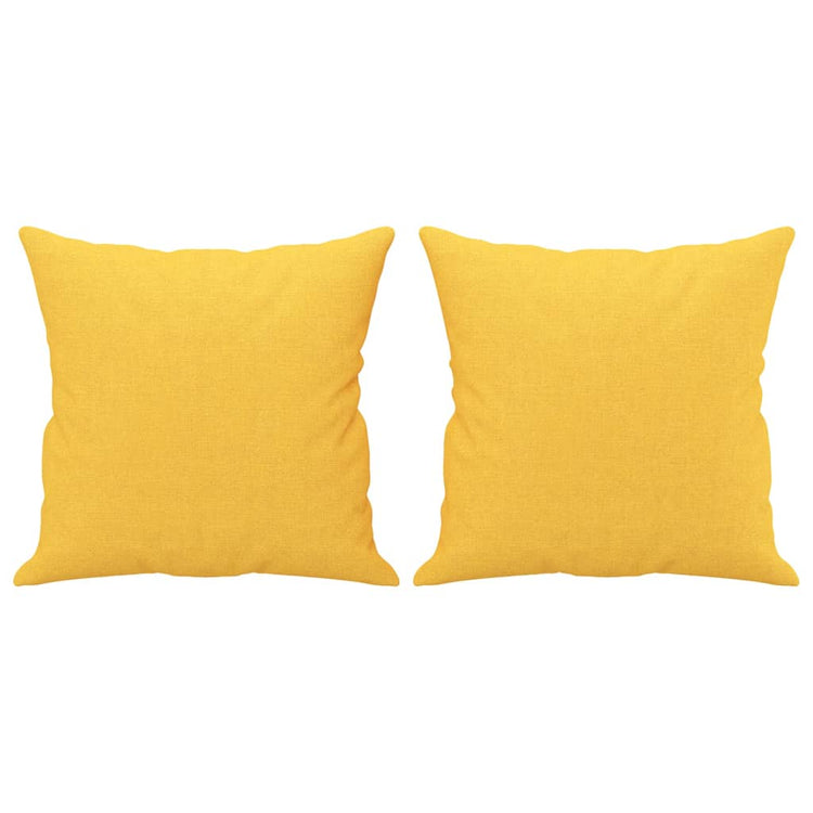 Vidaxl Coussins décoratifs 2 ST 40x40 cm Tissu jaune clair