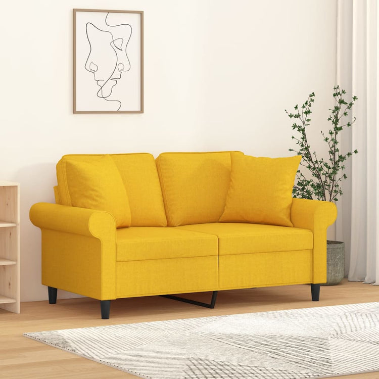 Vidaxl Coussins décoratifs 2 ST 40x40 cm Tissu jaune clair