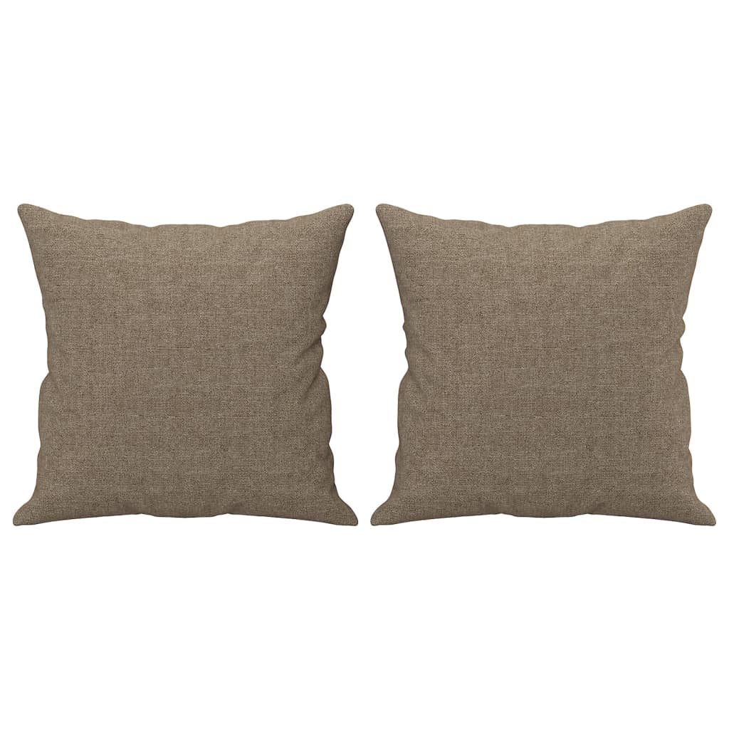 Vidaxl Coussins décoratifs 2 ST 40x40 cm tissu taupe
