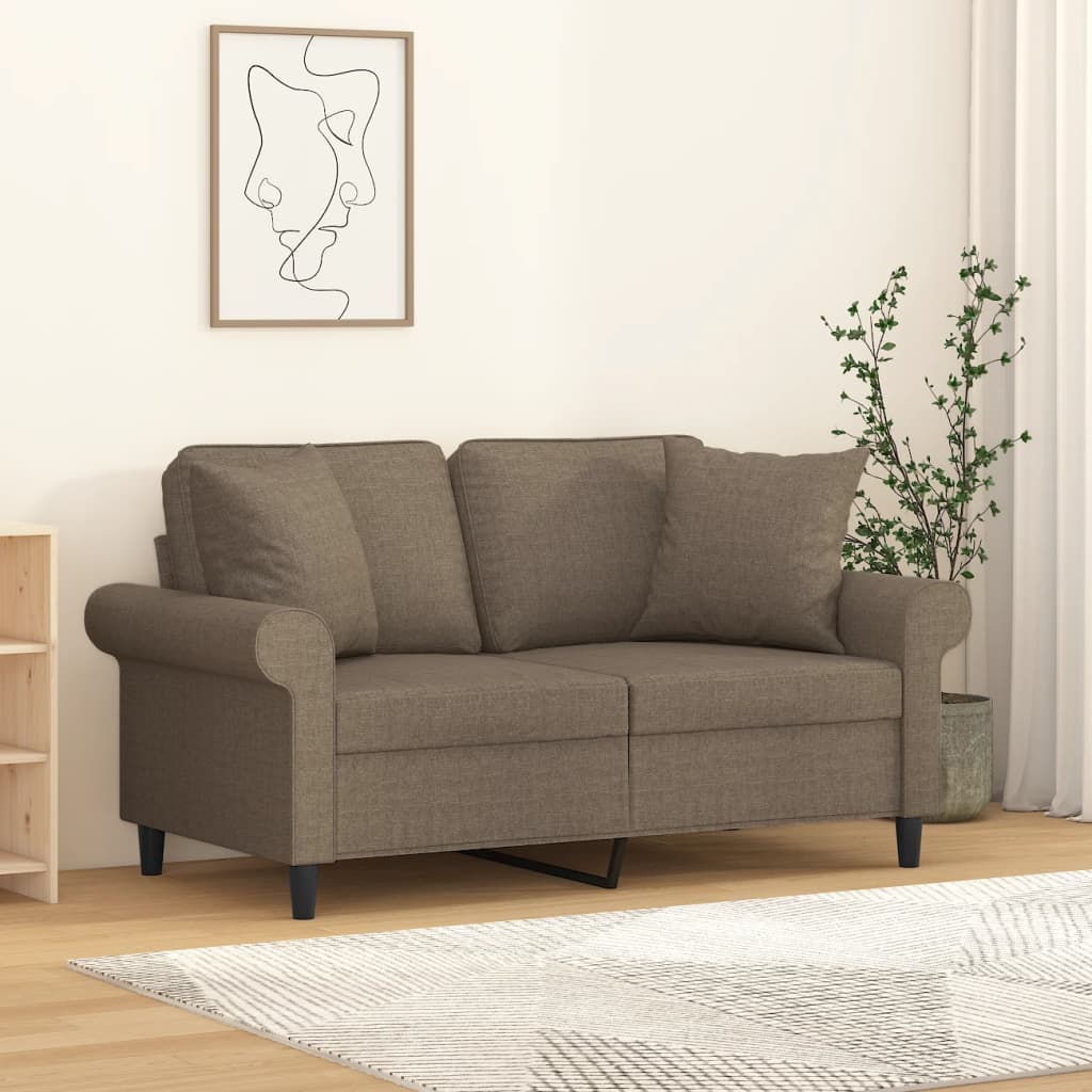 Vidaxl Coussins décoratifs 2 ST 40x40 cm tissu taupe