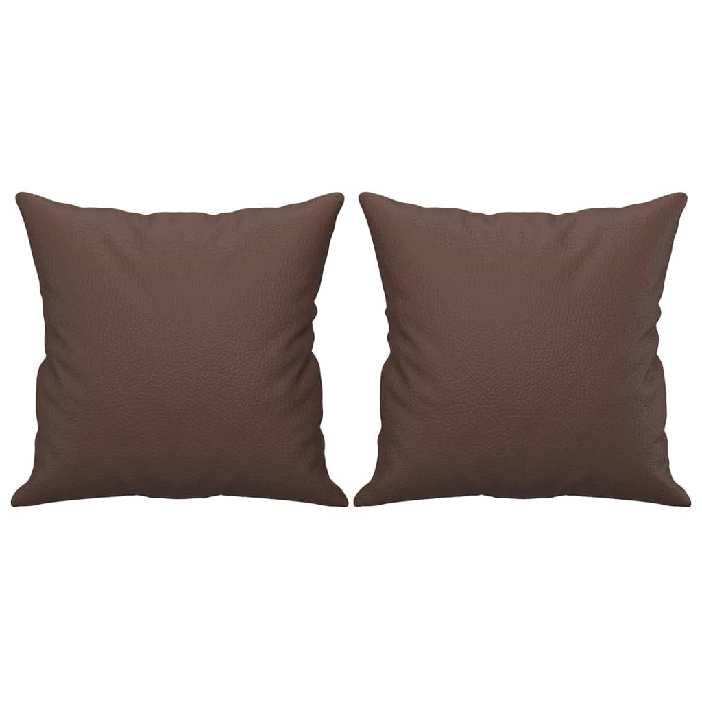 Vidaxl Coussins décoratifs 2 ST 40x40 cm en cuir artificiel marron