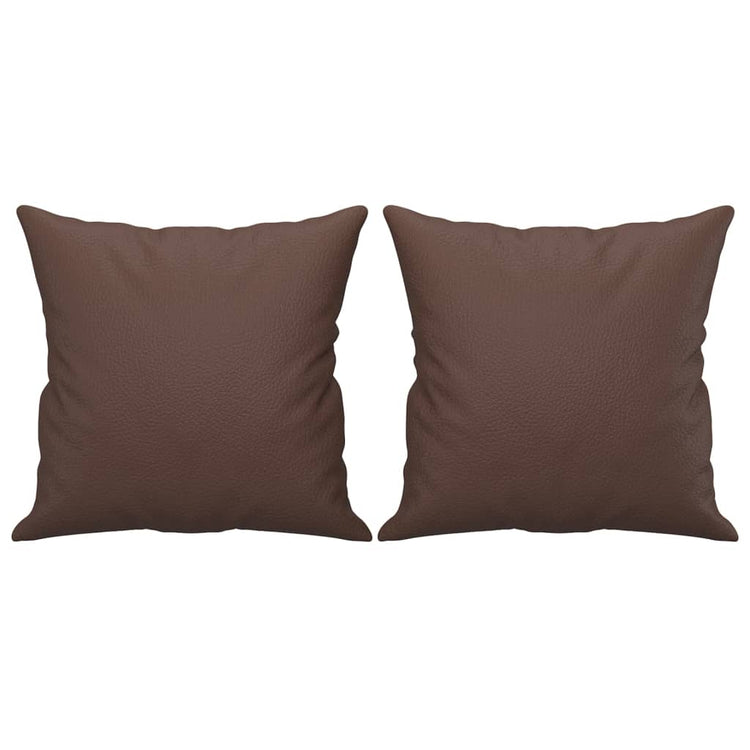 Vidaxl Coussins décoratifs 2 ST 40x40 cm en cuir artificiel marron