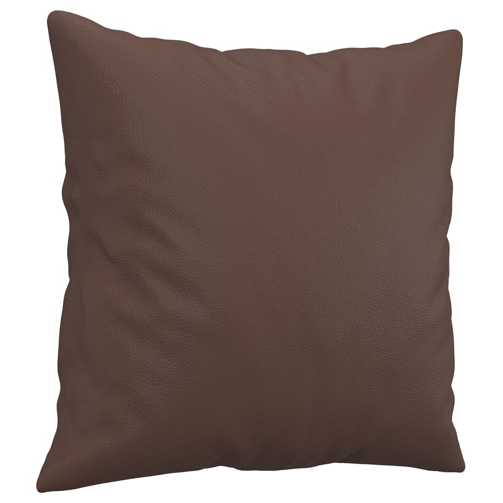 Vidaxl Coussins décoratifs 2 ST 40x40 cm en cuir artificiel marron