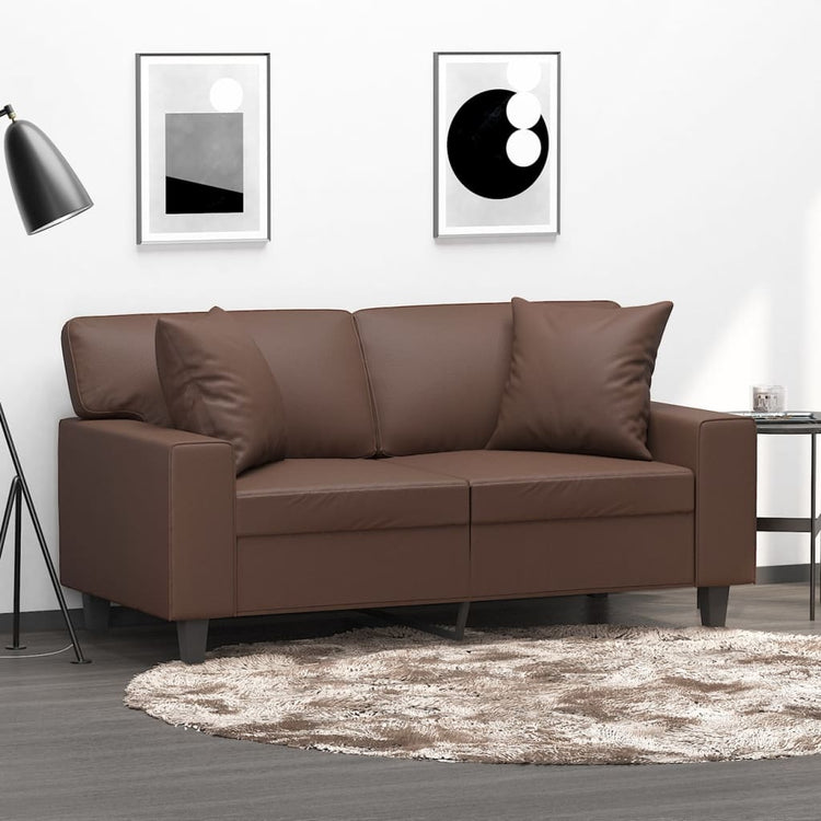 Vidaxl Coussins décoratifs 2 ST 40x40 cm en cuir artificiel marron