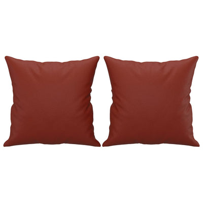 Vidaxl Coussins décoratifs 2 ST 40x40 cm Vin en cuir artificiel rouge