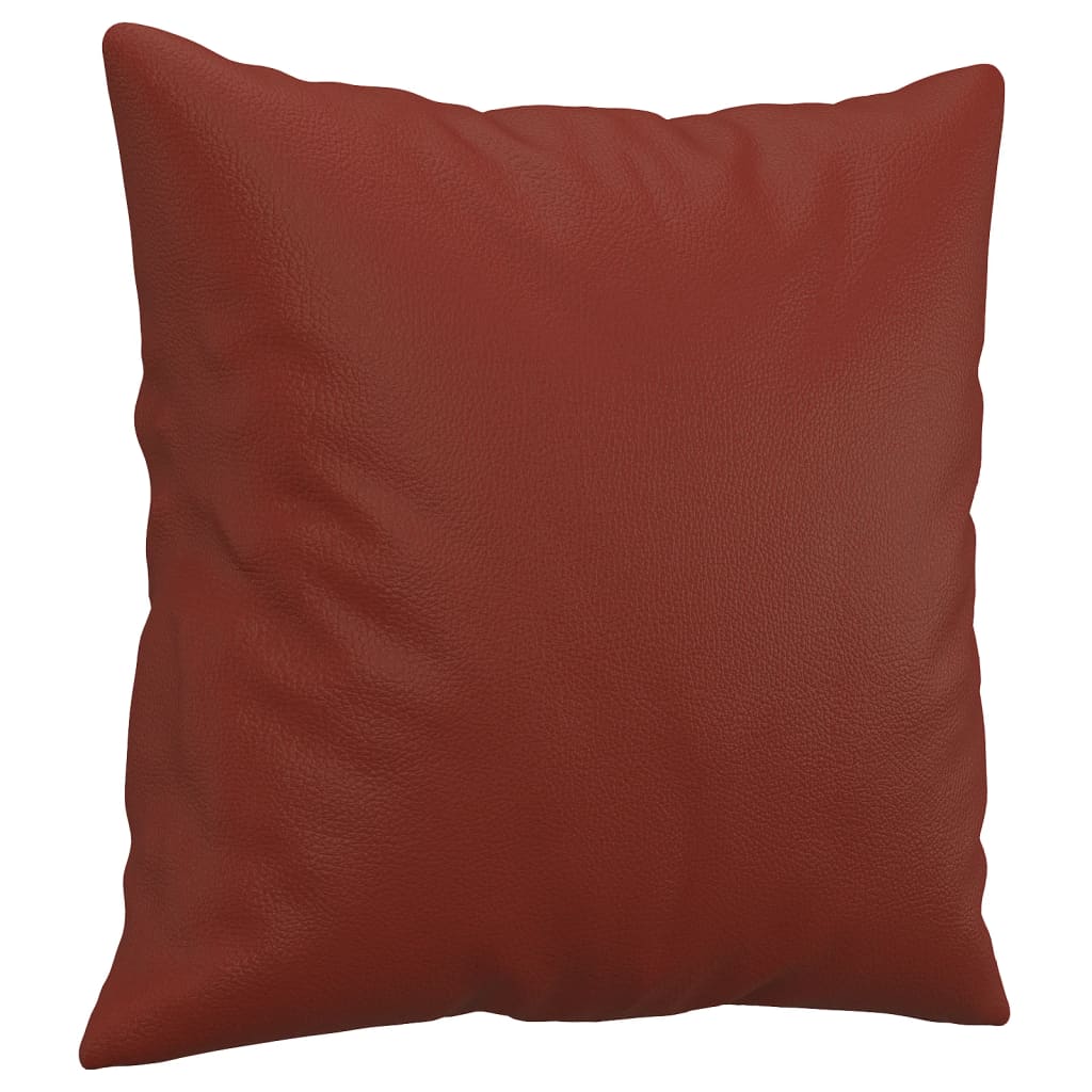 Vidaxl Coussins décoratifs 2 ST 40x40 cm Vin en cuir artificiel rouge