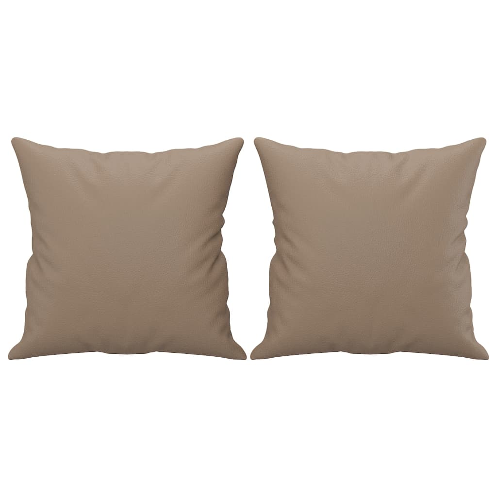 Vidaxl Coussins décoratifs 2 PCS 40x40 cm Cappuccino en cuir artificiel