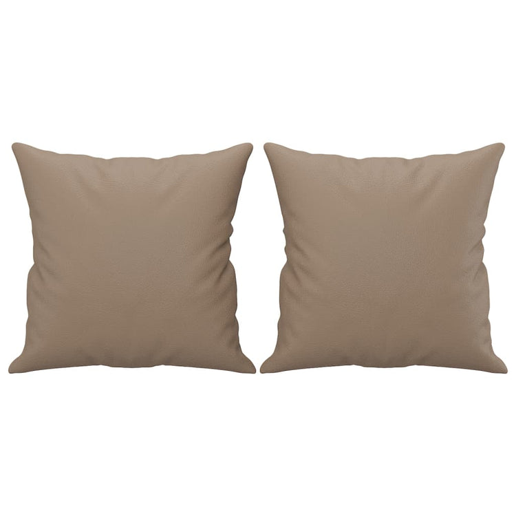 Vidaxl Coussins décoratifs 2 PCS 40x40 cm Cappuccino en cuir artificiel