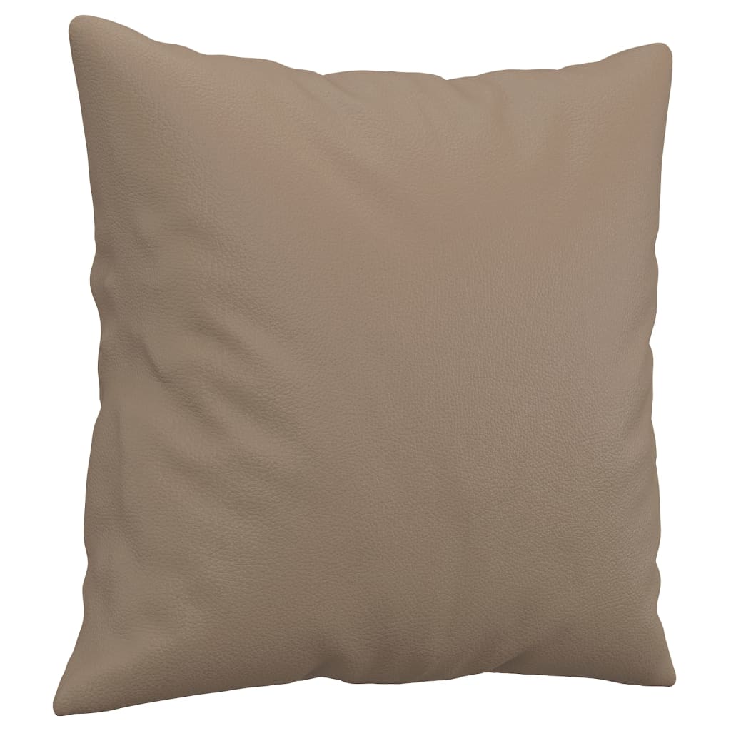 Vidaxl Coussins décoratifs 2 PCS 40x40 cm Cappuccino en cuir artificiel
