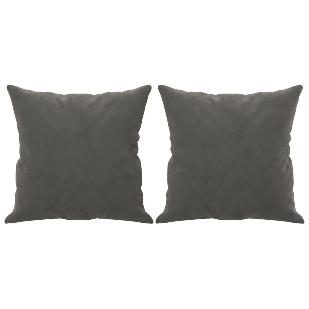 Vidaxl Coussins décoratifs 2 ST 40x40 cm en velours gris foncé