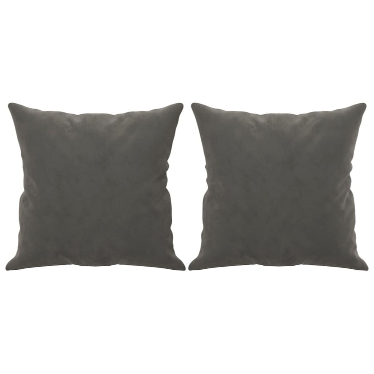 Vidaxl Coussins décoratifs 2 ST 40x40 cm en velours gris foncé