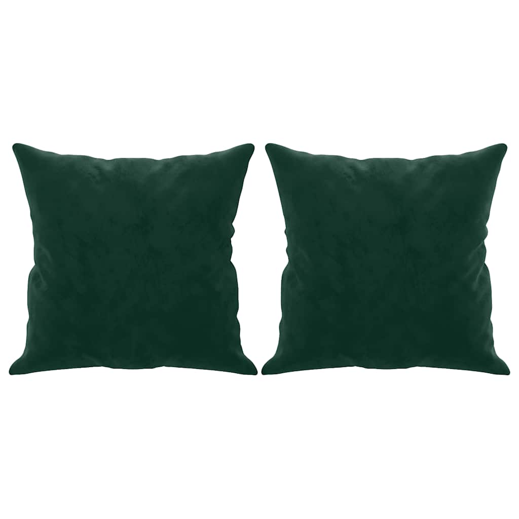 Vidaxl Coussins décoratifs 2 ST 40x40 cm Velvet vert foncé