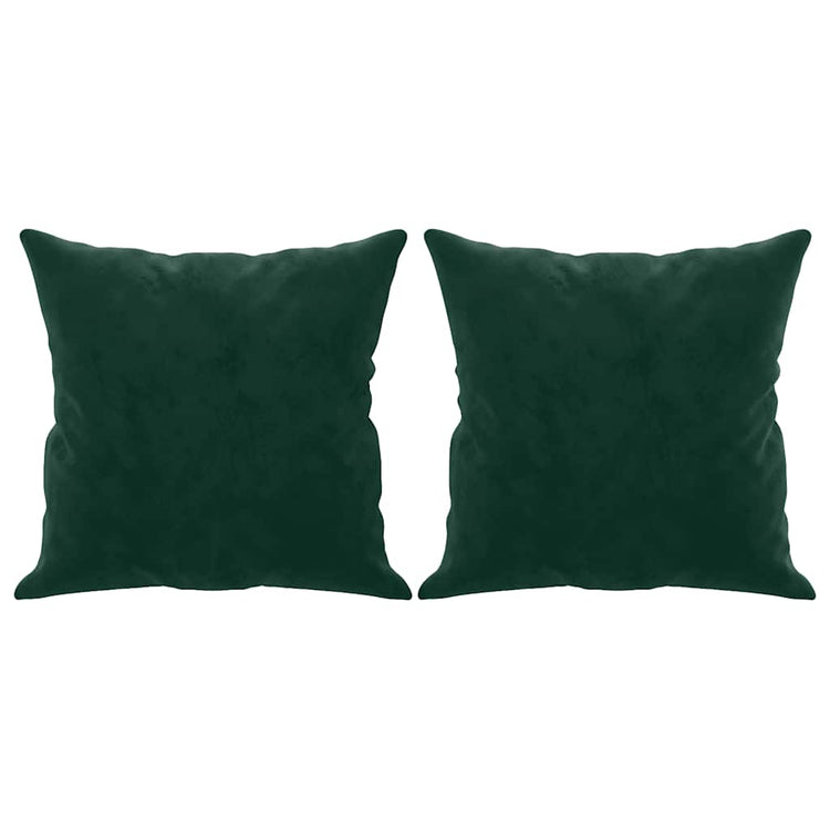 Vidaxl Coussins décoratifs 2 ST 40x40 cm Velvet vert foncé