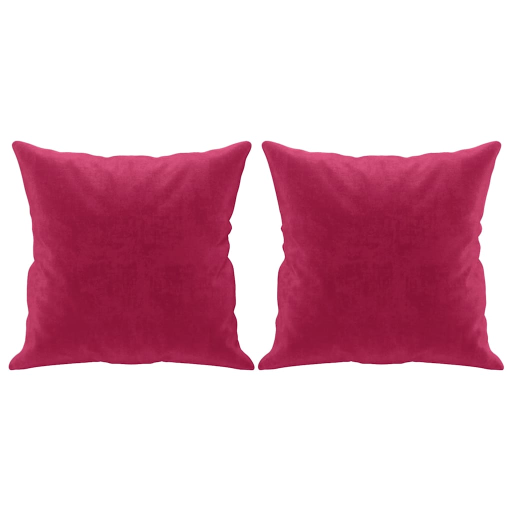 Vidaxl Coussins décoratifs 2 ST 40x40 cm Velvet Wine rouge