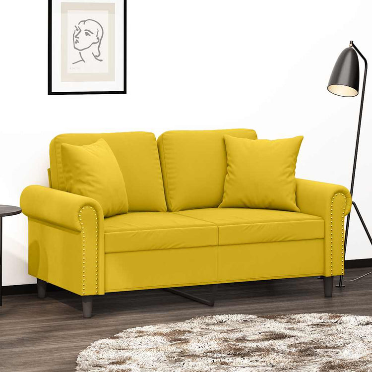 Vidaxl Coussins décoratifs 2 ST 40x40 cm Velvet Jaune