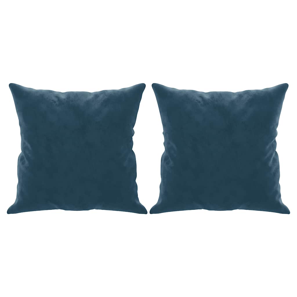 Vidaxl Coussins décoratifs 2 ST 40x40 cm Bleu en velours