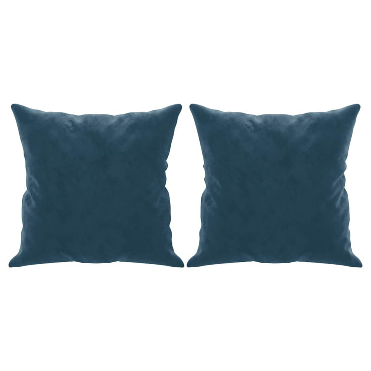 Vidaxl Coussins décoratifs 2 ST 40x40 cm Bleu en velours