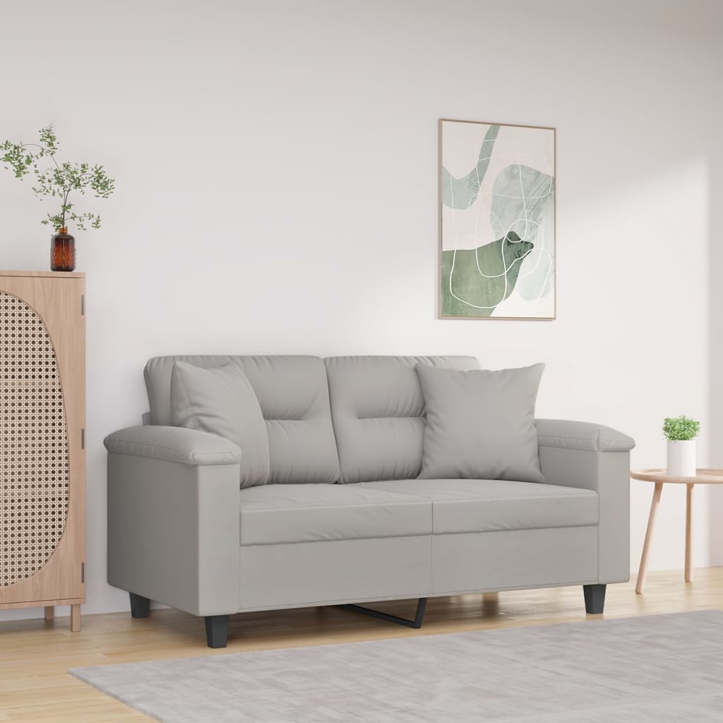 Vidaxl Coussins décoratifs 2 PCS 40x40 cm Tissu de microfibre gris clair