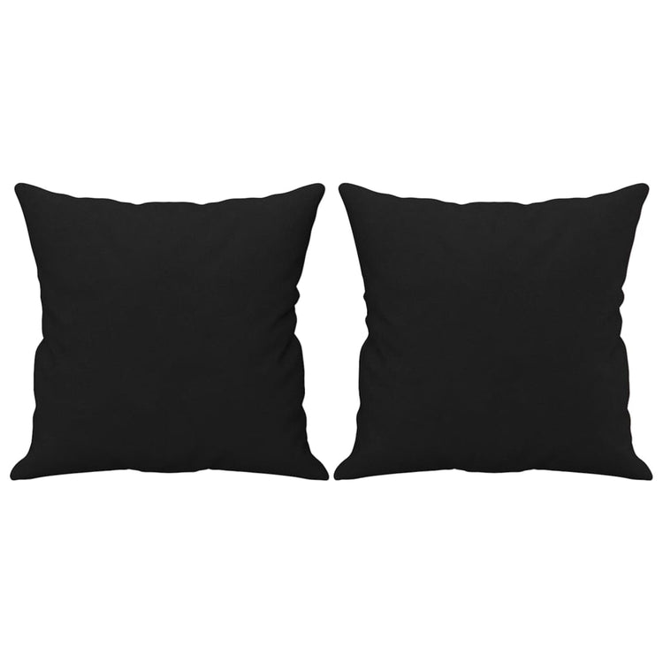 Vidaxl Coussins décoratifs 2 PCS 40x40 cm Tissu de microfibre noir