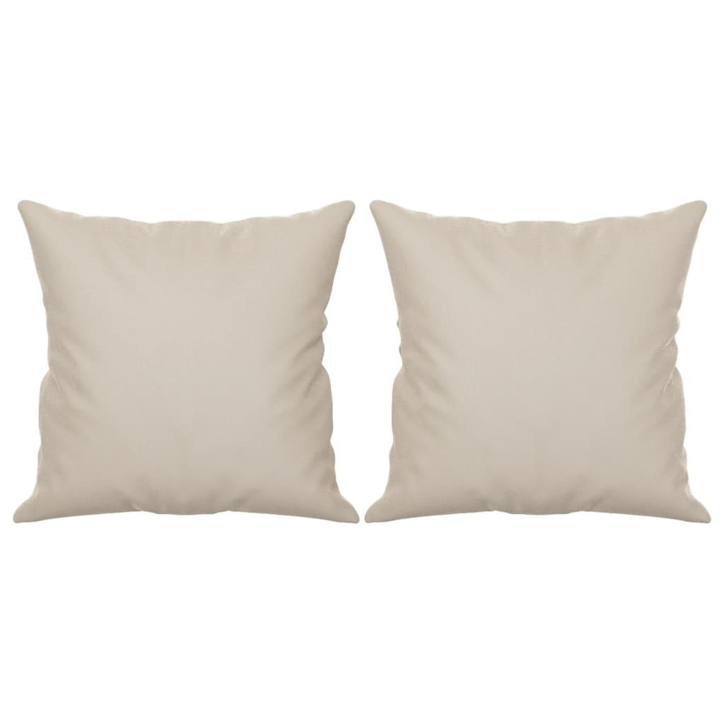 Vidaxl Coussins décoratifs 2 PCS 40x40 cm Crème de tissu microfibre -colore