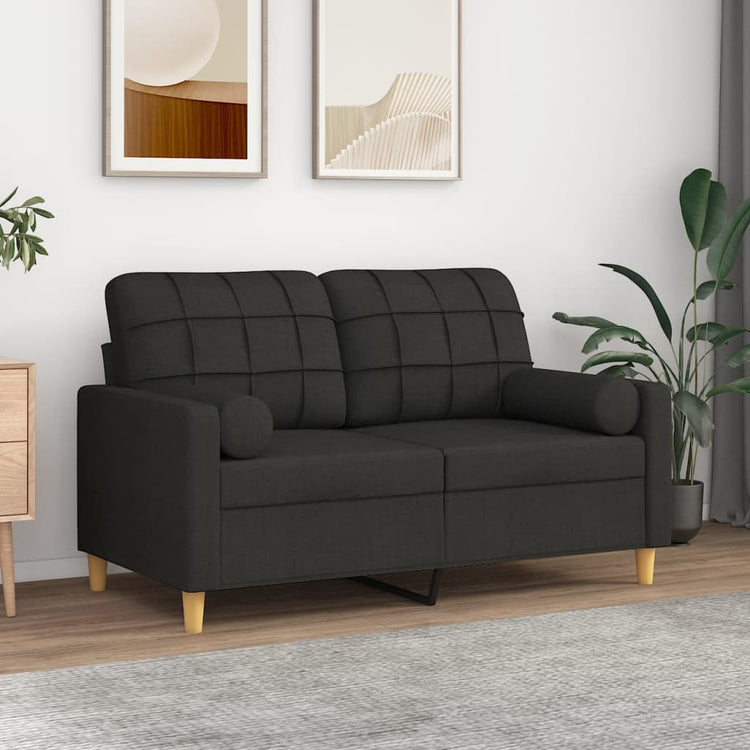 Vidaxl Coussins décoratifs 2 ST 15x50 cm Tissu noir