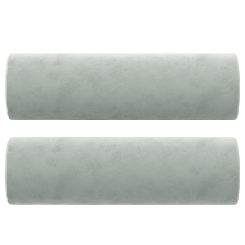Vidaxl Coussins décoratifs 2 ST 15x50 cm Gris clair en velours