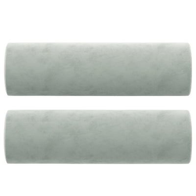 Vidaxl Coussins décoratifs 2 ST 15x50 cm Gris clair en velours