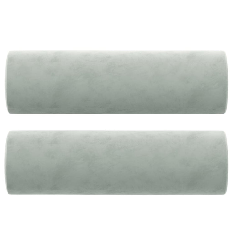 Vidaxl Coussins décoratifs 2 ST 15x50 cm Gris clair en velours
